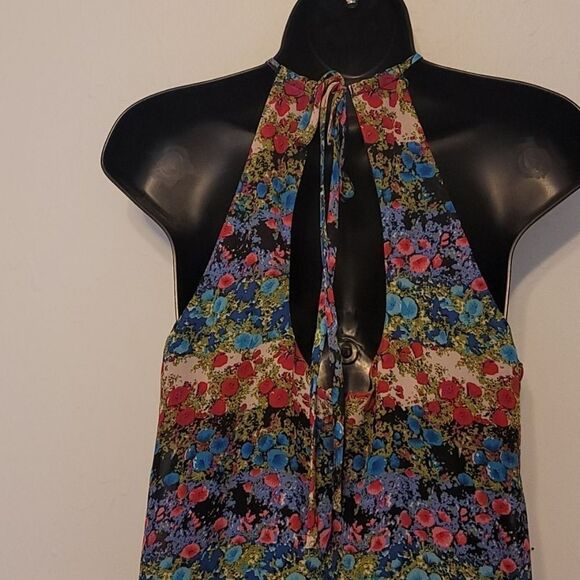 Beige by evi halter floal dress size m - Picture 4 of 10